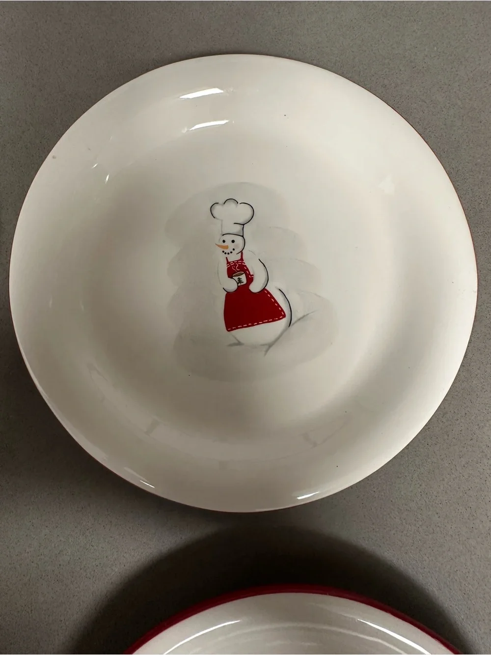 Williams Sonoma Snowman Chef dessert/snack plates set of 4